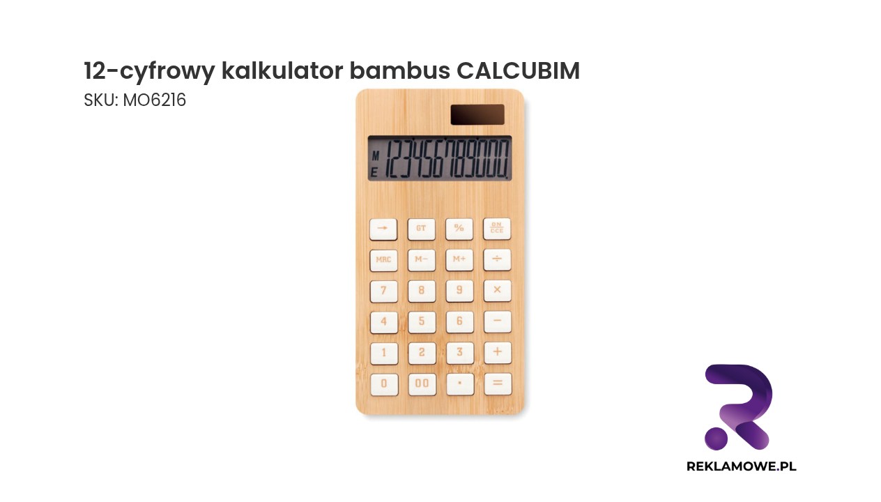 12-cyfrowy kalkulator, bambus CALCUBIM 12-cyfrowy kalkulator z bambusa CALCUBIM