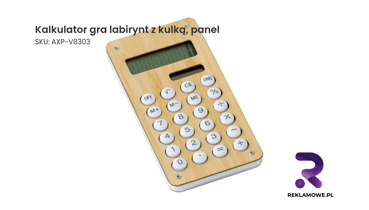 Kalkulator, gra labirynt z kulką, panel słoneczny Kalkulator z grą labirynt z kulką na panelu